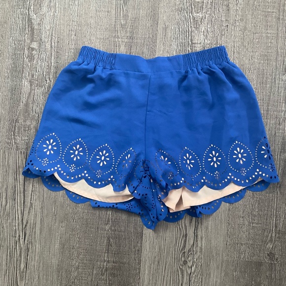 Blue Patterned Flowy Shorts - Picture 1 of 2